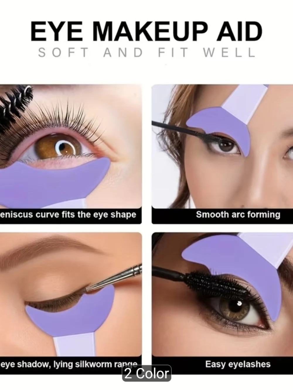 3 Pcs Makeup Tools Set - Lavender